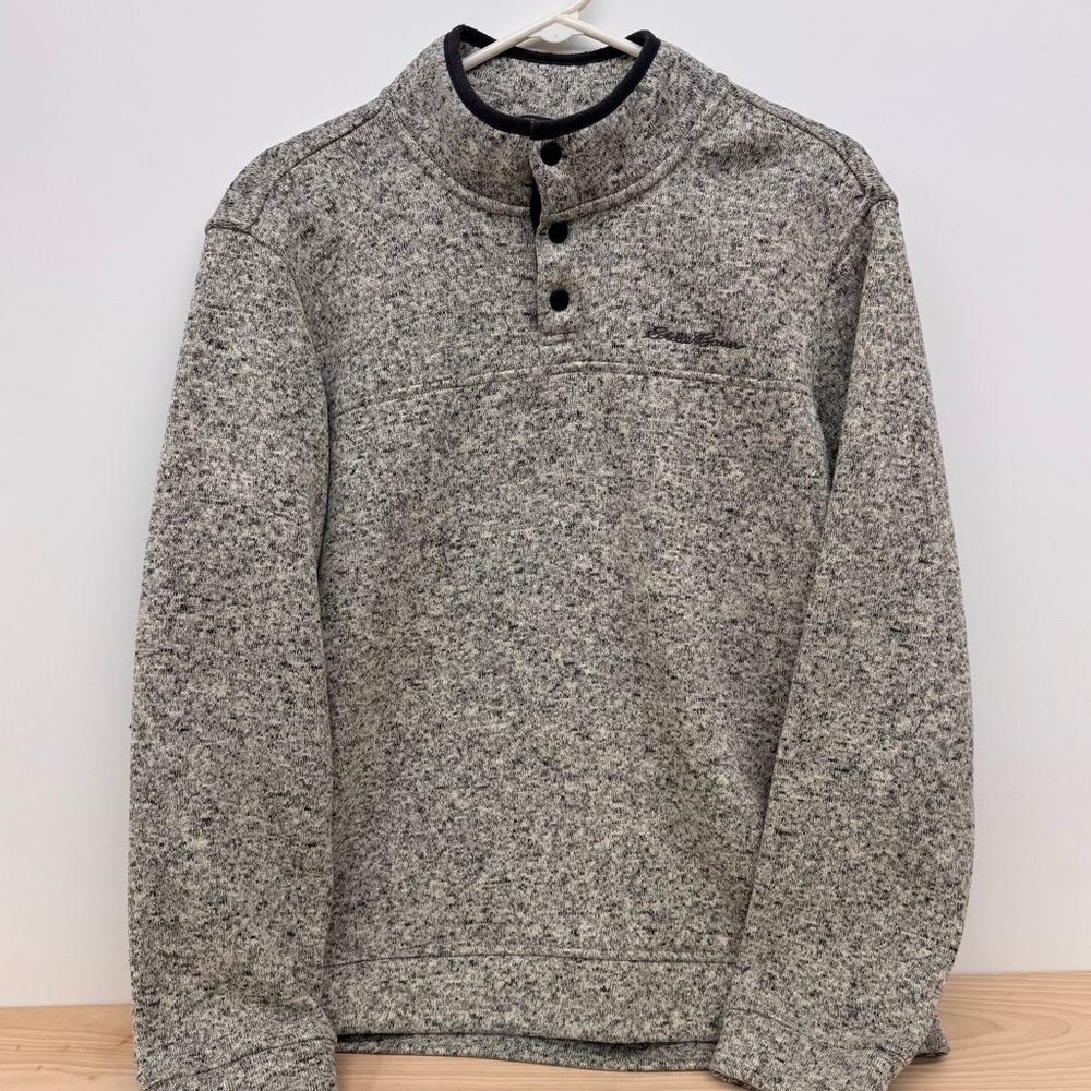 Eddie Bauer Men's Heathered Gray Crewneck Sweater